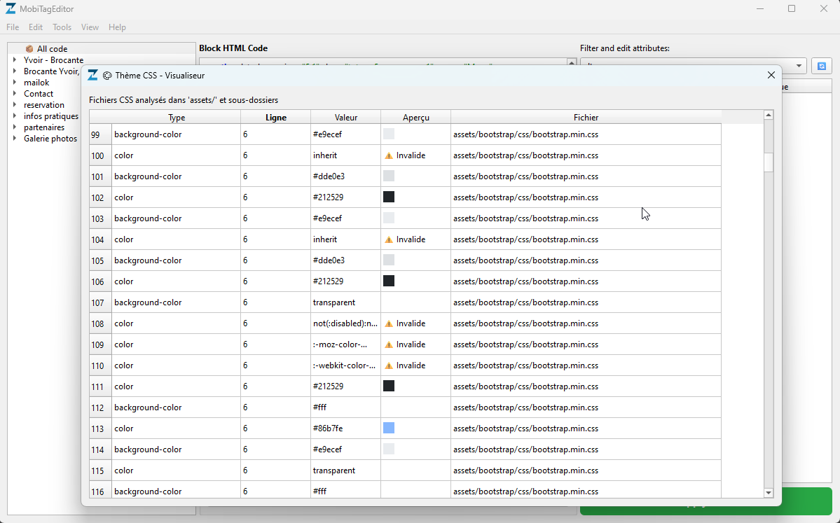 CSS Theme Viewer Dialog